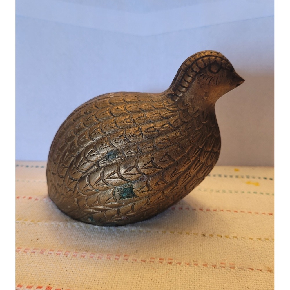 Vintage Brass Quail Bird Statue Figurine Home Decor Bird